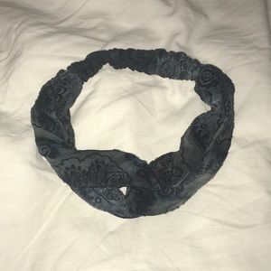 Free People Velvet Blue and Gray Headband